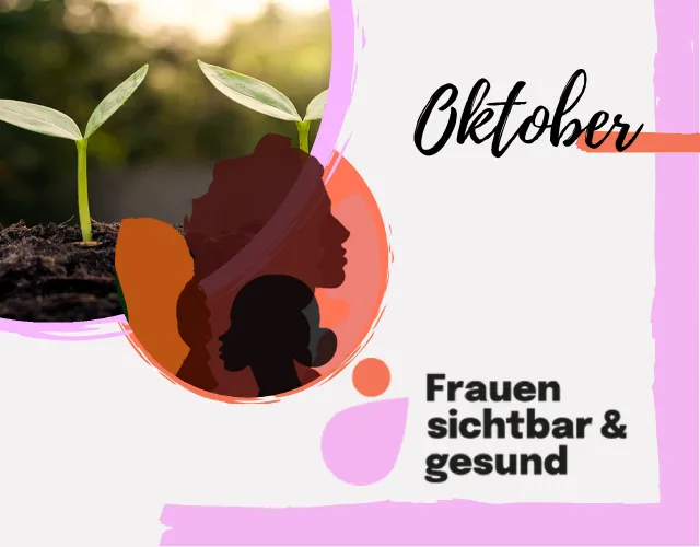 Frauen Silhouette und Logo Frauen sichtbar und gesund - Oktober