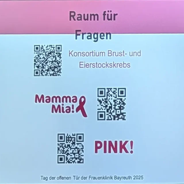 QR-Code Links für Konsortium Brust- und Eierstockskrebs, MammaMia! und PINK!